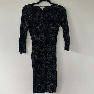 3/4 Length Sleeve Midi Fitted Dress